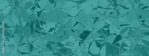 Banner abstract macro crystal geometric background texture Teal color. Random pattern background. Texture Teal color pattern background.