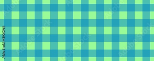 Banner, plaid pattern. Pale Green on Blue color. Tablecloth pattern. Texture. Seamless classic pattern background.