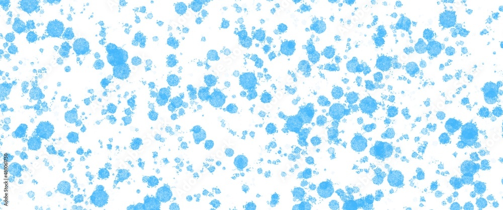 Background with blue drops on a white background