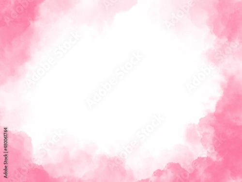 Watercolor pink frame for cards