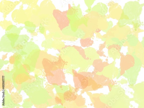 Background with yellow-green drops on a white background