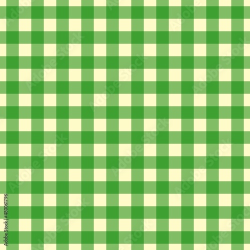 Plaid pattern. Beige on Green color. Tablecloth pattern. Texture. Seamless classic pattern background.