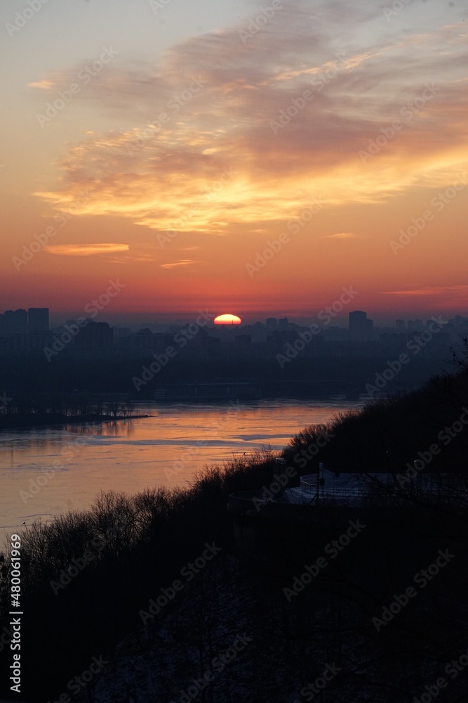 sunset over the sea