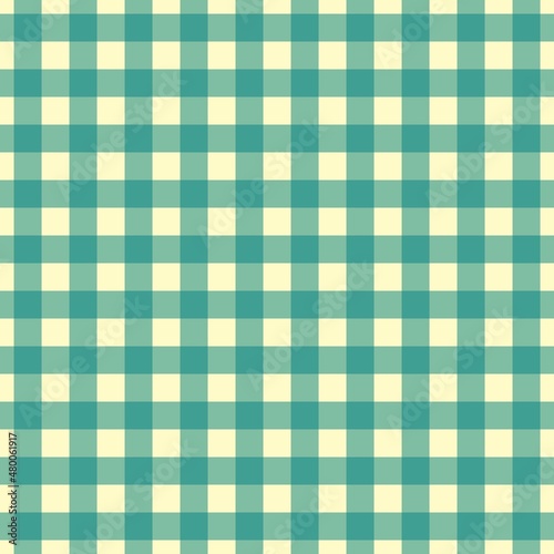 Plaid pattern. Beige on Teal color. Tablecloth pattern. Texture. Seamless classic pattern background.