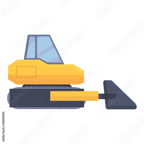 Excavator icon cartoon vector. Industry construction. Work mine