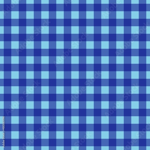 Plaid pattern. Sky blue on Navy color. Tablecloth pattern. Texture. Seamless classic pattern background.