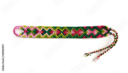 фотографія DIY woven friendship bracelets with different braiding