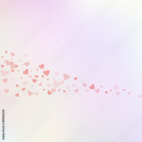 Red heart love confettis. Valentine's day comet ex