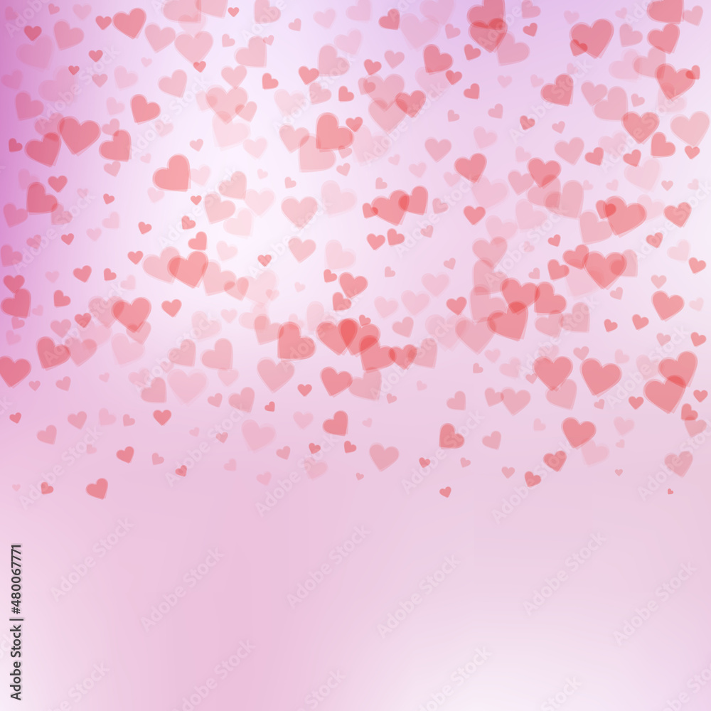 Red heart love confettis. Valentine's day gradient Red heart love confettis. Valentine's day gradient