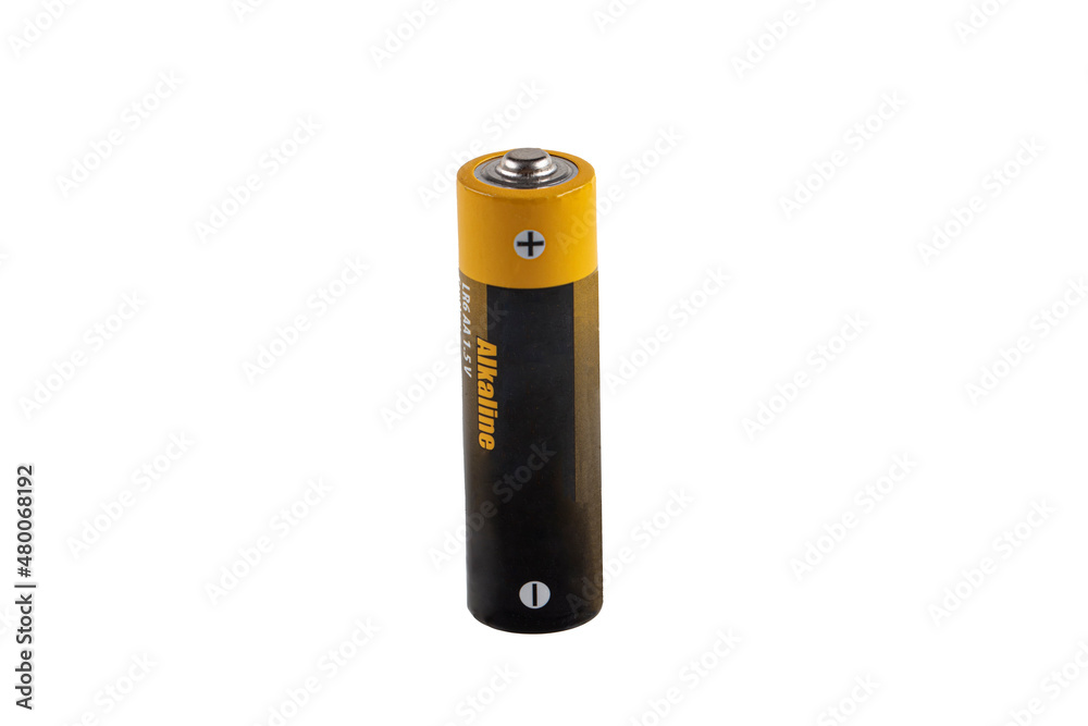 Pen rechargeable battery. Alkaline AA-size batteries on white background. Pen rechargeable battery. Alkaline AA-size batteries on white background.