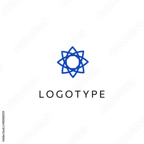 minimal abstract flower logo design template 