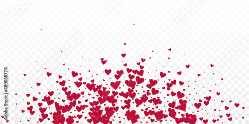 Red heart love confettis. Valentine's day explosio