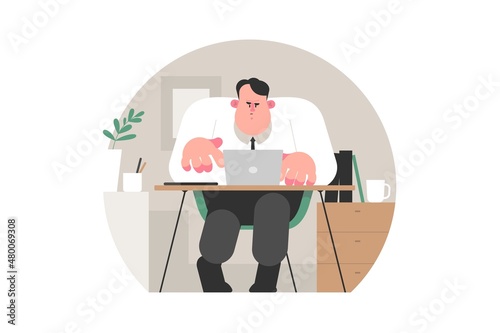 Tired man in office