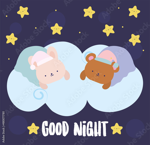 good night baby illustration