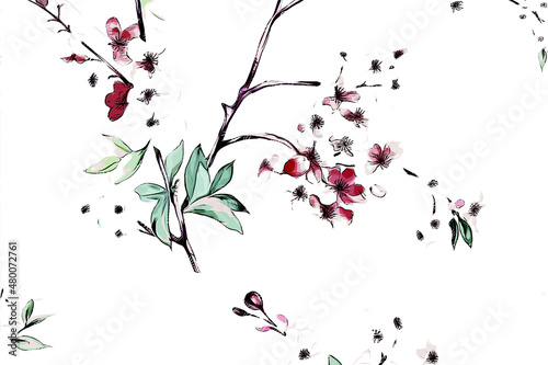 Fototapeta Naklejka Na Ścianę i Meble -  Abstract elegant rose peony flower bouquet illustration