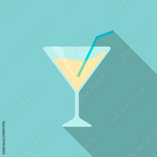 Martini icon , Vector flat long shadow design.