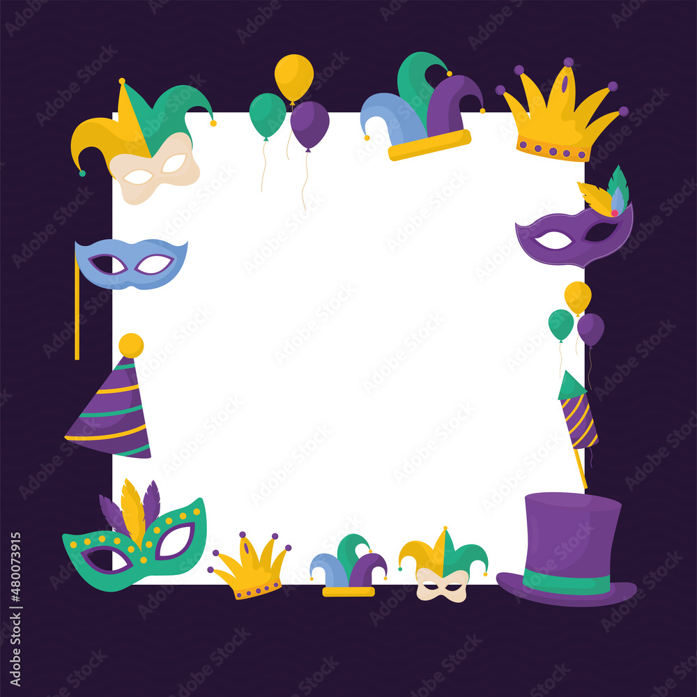 Obraz premium mardi gras frame