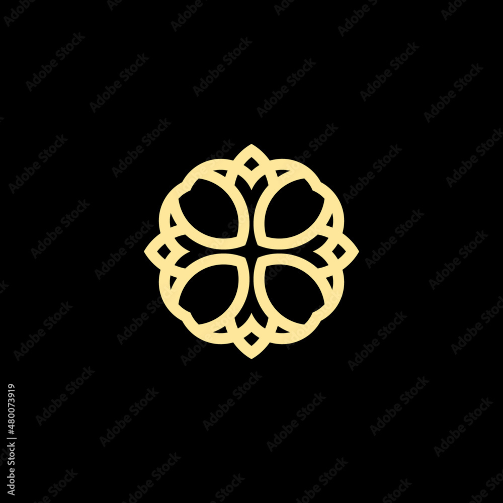 luxury flower line logo design