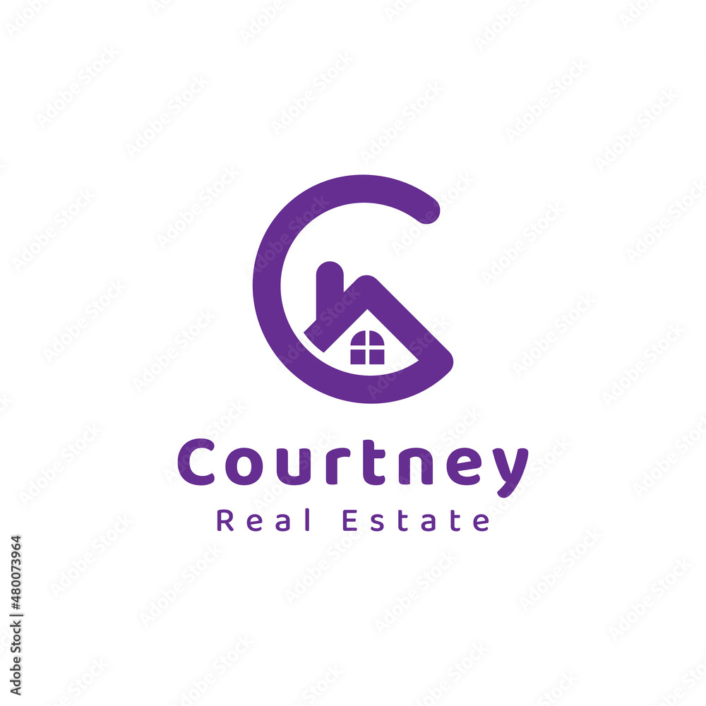 letter c house logo template letter c house logo template