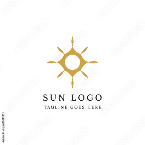 luxury golden sun logo design