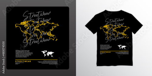 Streetwear t-shirt design, suitable for screen printing, jackets and others