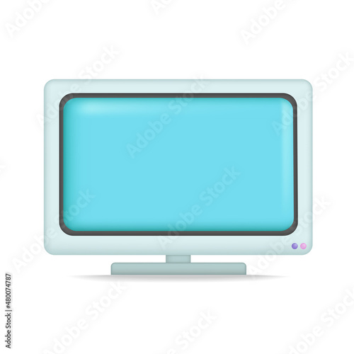 Television 3d cartoon style vector illustration design.