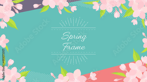 Cherry blossom background frame illustration (vector)