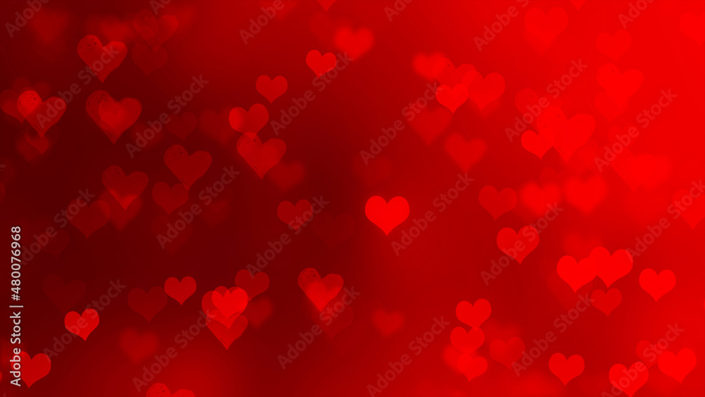 abstract colorful bokeh background with hearts