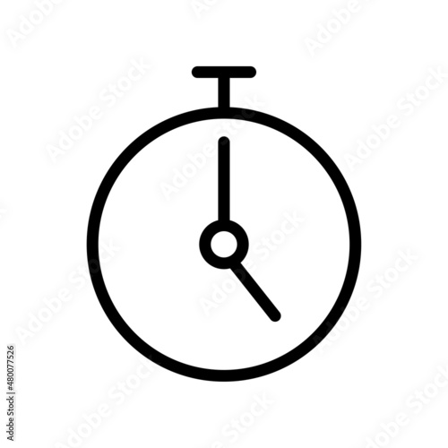 Stopwatch icon. Arrow sign. Outline element. Countdown timer. Clock symbol. Sport idea. Vector illustration. Stock image.