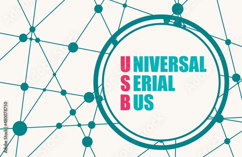Acronym USB - Universal Serial Bus in circle.