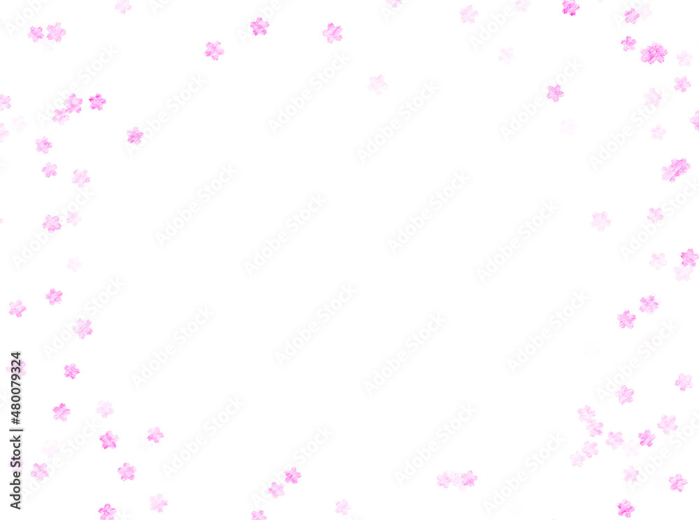 水彩風桜のイラスト（和紙）