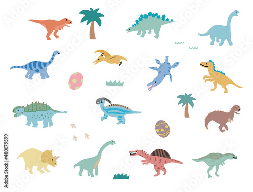 手描きの恐竜セット