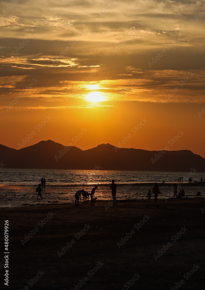 Fototapeta premium 대한민국 부산 다대포해수욕장 일몰