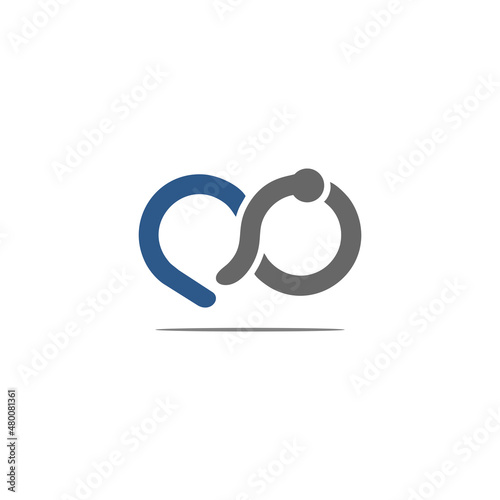Rope logo symbol. Knot 8 icon vector