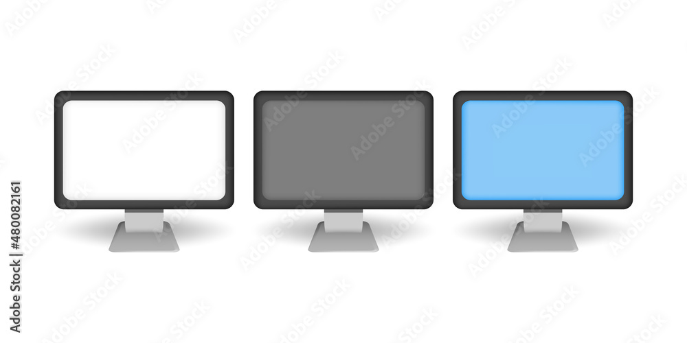 3D cartoon desktop screen monitor design with white color background. 3D cartoon desktop screen monitor design with white color background.