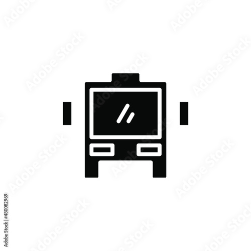 Bus, Autobus, Public, Transportation Solid Icon, Vector, Illustration, Logo Template. Suitable For Many Purposes.