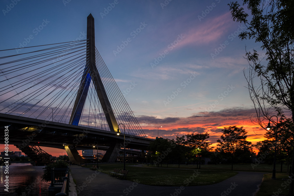 Obraz premium Zakim Bridge in Boston Massachusetts