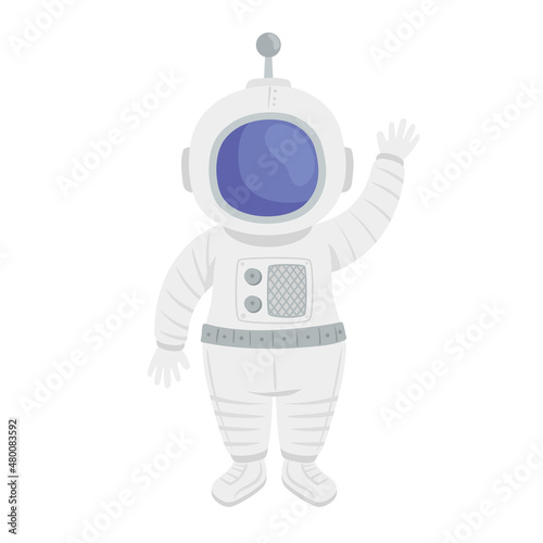 astronaut waving character
