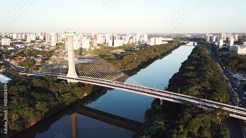Aerial view of Teresina, Piauí, in the northeast of Brazil. João Isidoro França bridge