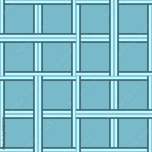 Blue Square Seamless Vector, Abstract Background.