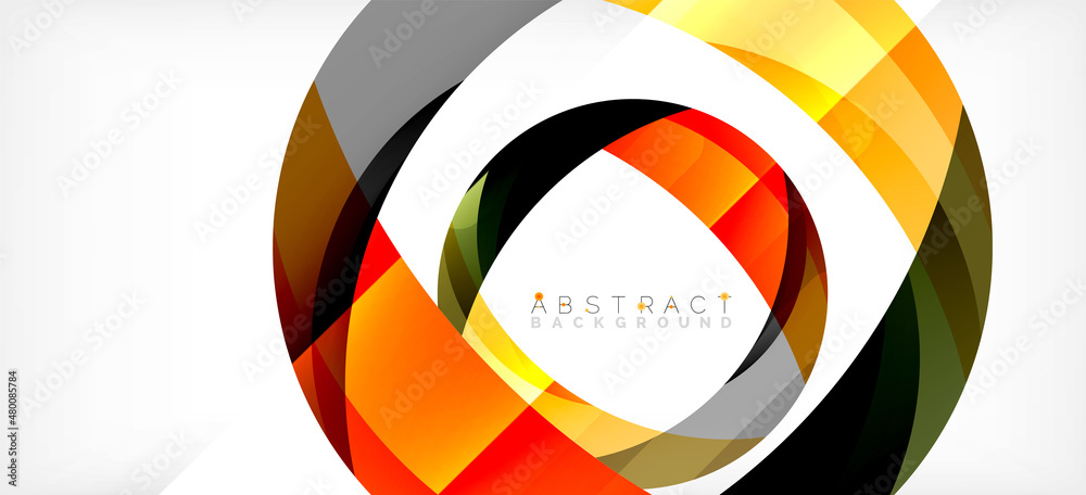 Color circle shapes, minimal geometric background. Trendy dynamic composition. Vector Illustration For Wallpaper, Banner, Background, Landing Page Color circle shapes, minimal geometric background. Trendy dynamic composition. Vector Illustration For Wallpaper, Banner, Background, Landing Page