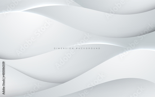 Abstract wavy dimension white background