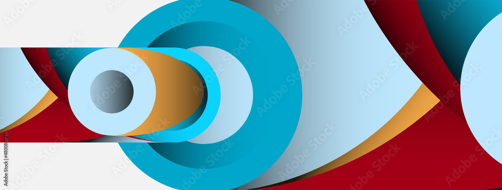 Abstract background. Minimal geometric circles and round style shapes with deep shadow effects. Trendy technology business template for wallpaper banner or background Abstract background. Minimal geometric circles and round style shapes with deep shadow effects. Trendy technology business template for wallpaper banner or background