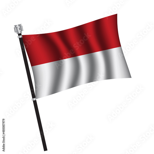 Monaco flag , flag of Monaco waving on flag pole, vector illustration EPS 10. Free Download Monaco flag , flag of Monaco waving on flag pole, vector illustration EPS 10. - GFXLoad