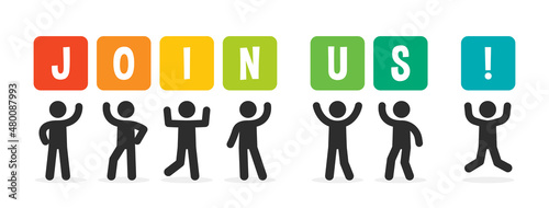 Join us word on banner design.