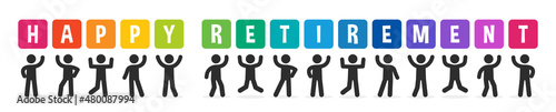 Happy retirement banner vector illustration.