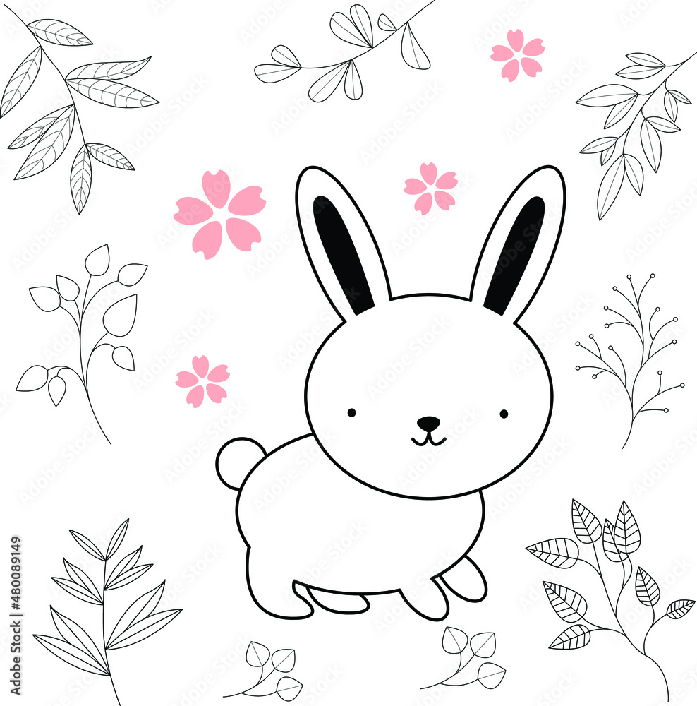 Seamless childish pattern with cute animals in black and white style. Vector illustration. Beautiful animals. Creative scandinavian kids textures for fabric, wrapping, textile, wallpaper, clothes.