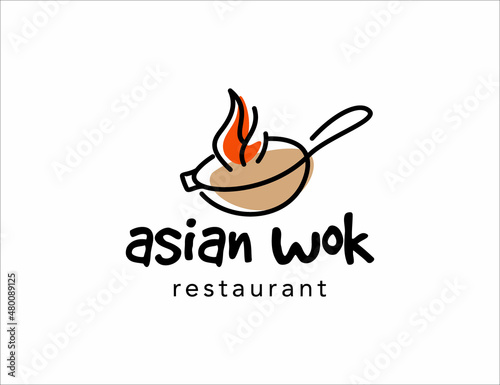 Asian wok logo template