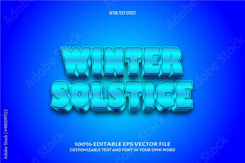 Winter solstice editable text effect 3 dimension emboss modern style