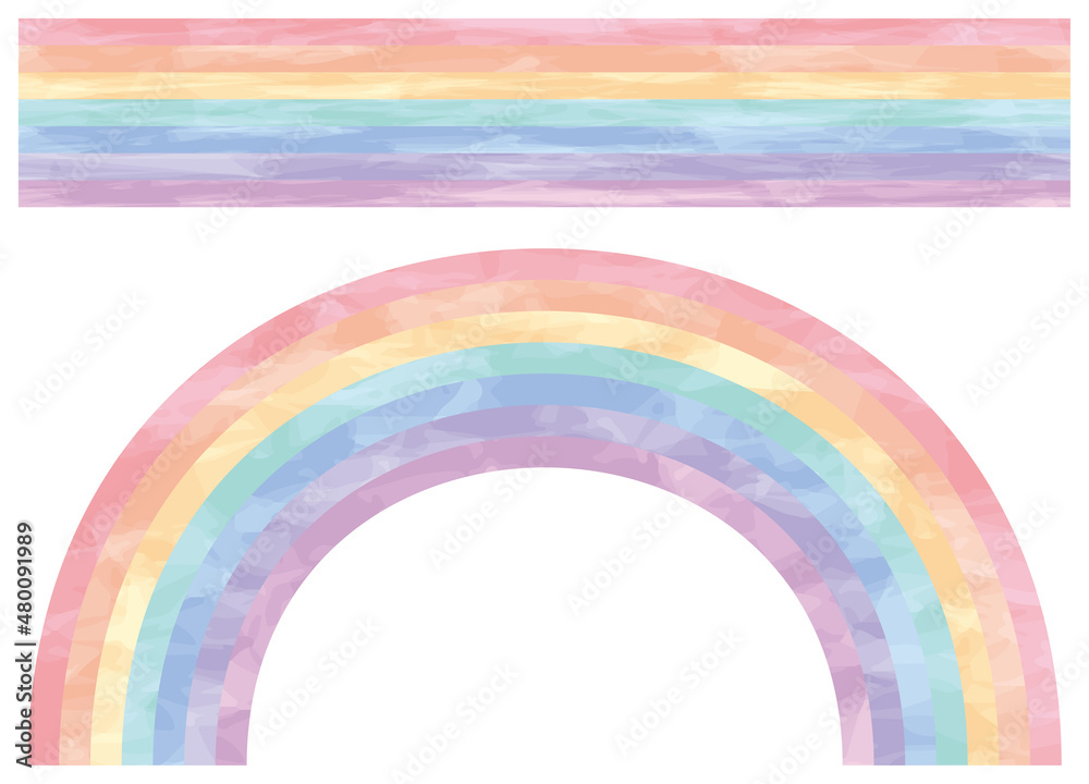 Obraz premium 水彩風 虹セット